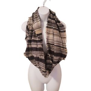 Covington Stripe Acrylic Infinity Gray Scarf